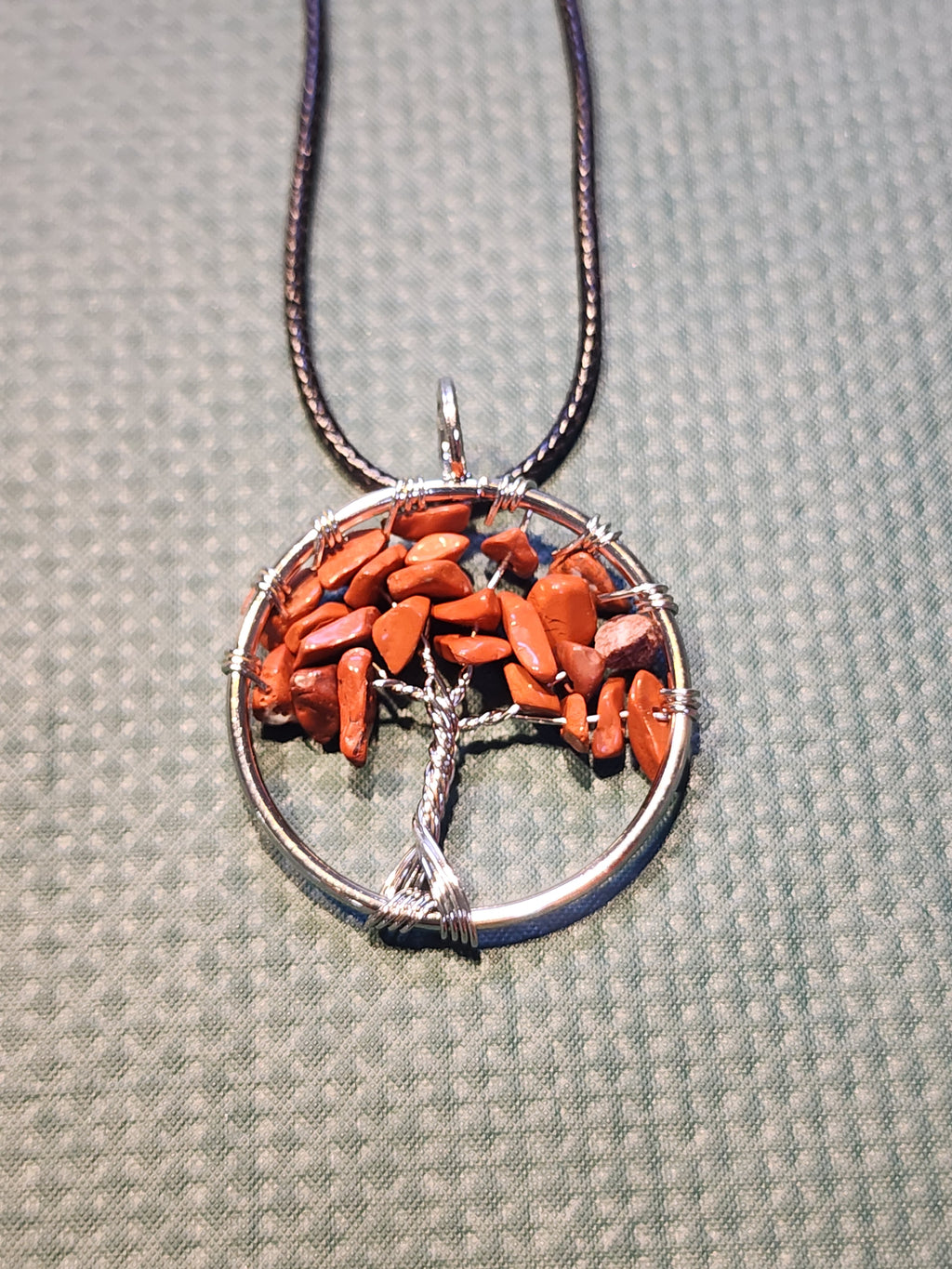 Natural stone tree of life necklace