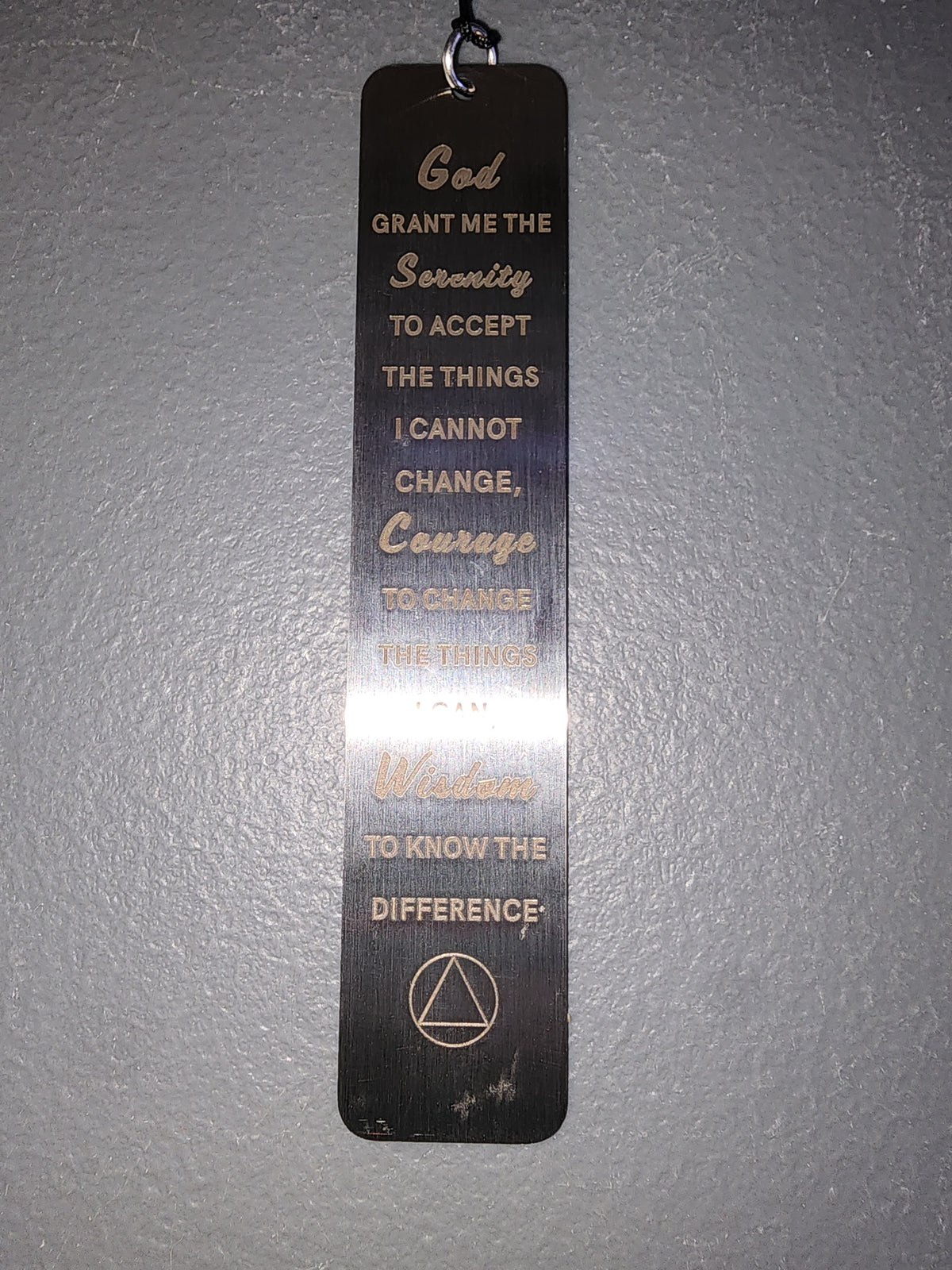 Metal Serenity prayer bookmark