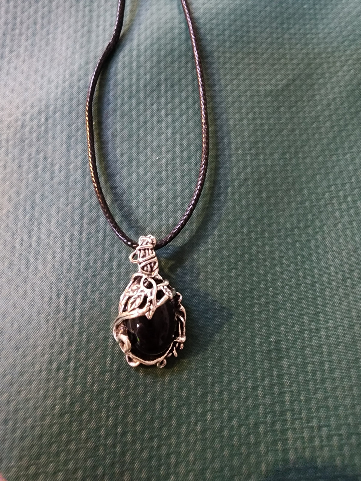 Stone pendant with beautiful silver outerlay