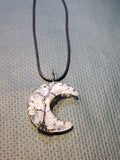 Moon shaped with tree of life design necklace