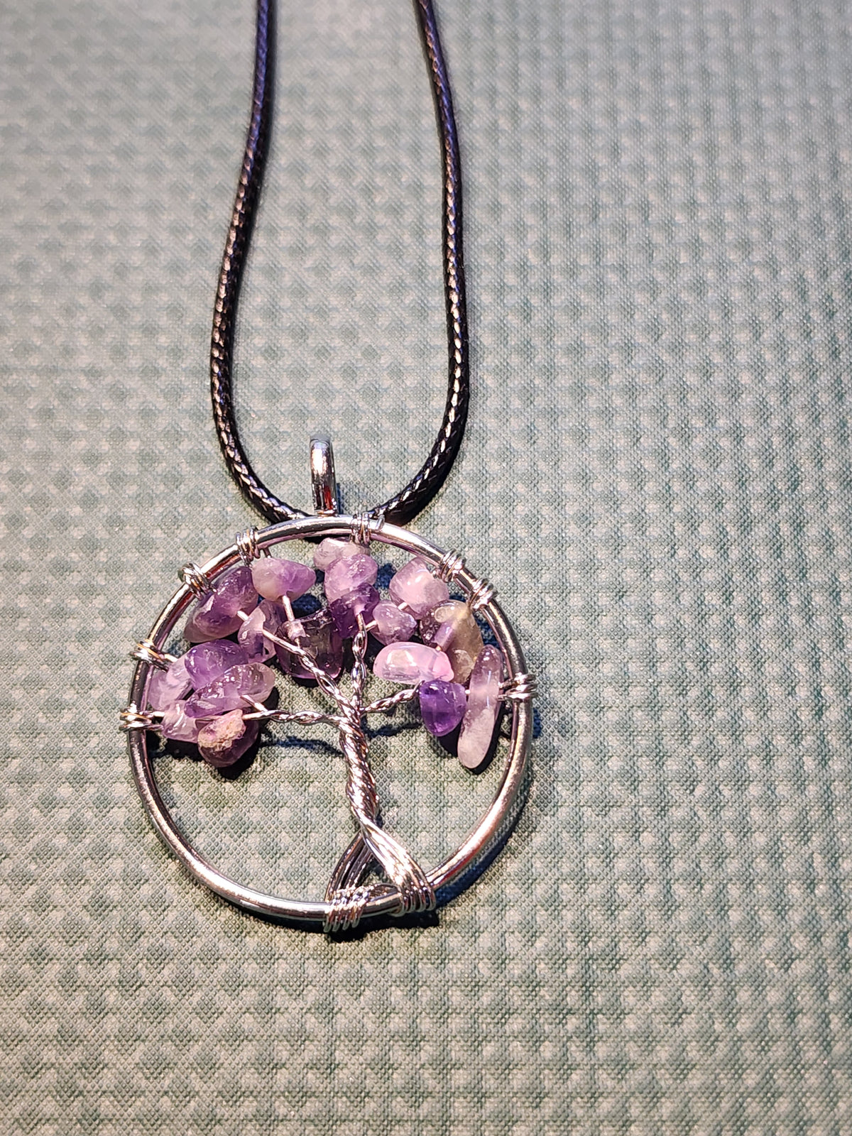 Natural stone tree of life necklace