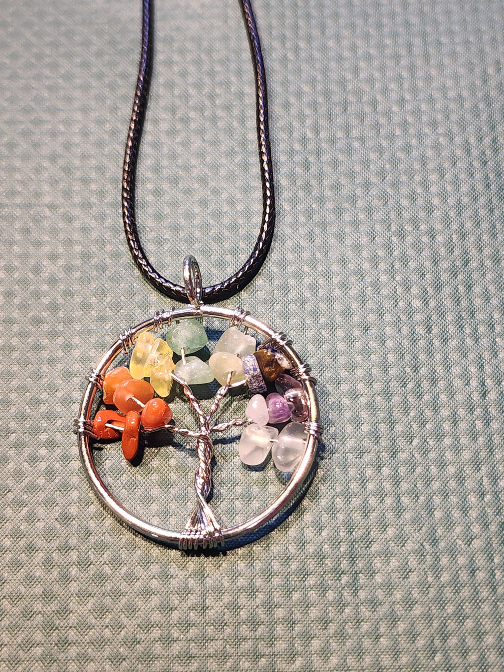 Natural stone tree of life necklace