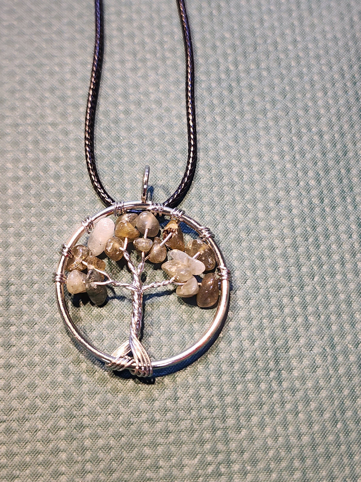 Natural stone tree of life necklace